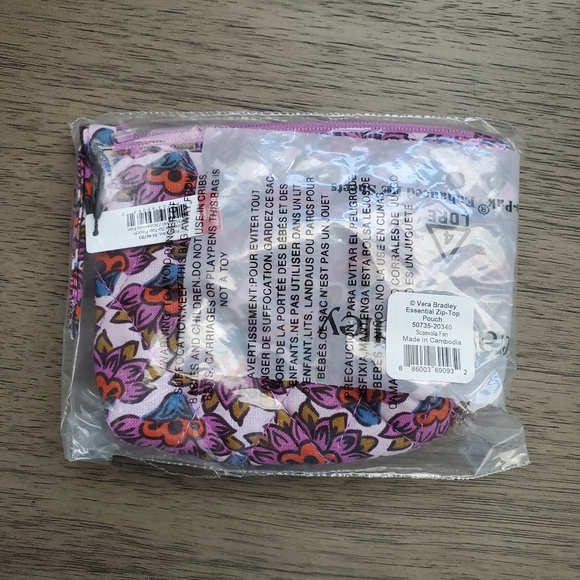 Vera Bradley Scaevola Fan Zip-Top Pouch - Picture 3 of 4